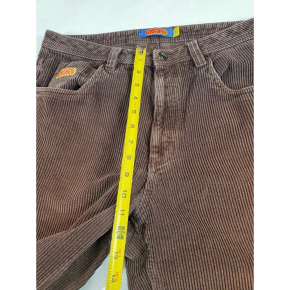 Empyre Mens 32 Corduroy Pants Skater Baggy Casual Relaxed Brown Streetwear - Picture 10 of 11